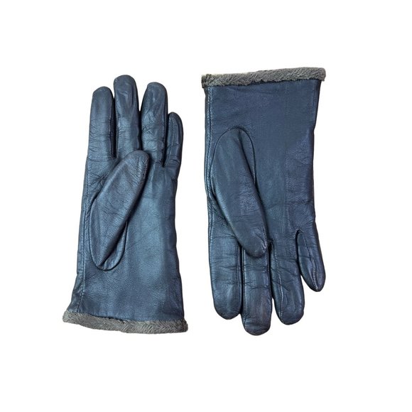 Vintage Aris 115 Classic Brown Leather Gloves Fur Lining - Picture 2 of 5